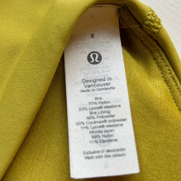 NWOT lululemon green racer back sports bra Sz 8 - Picture 5 of 5